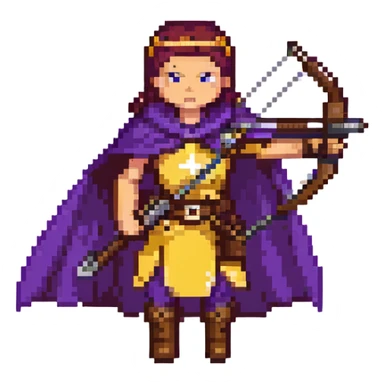 Archer Queen from Clash Royale with crossbow and purple cape sticker