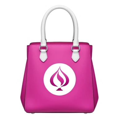 bolsa fucsia con asas blancas y en el centro de la bolsa el logo de druni perfumerias en color blanco sticker