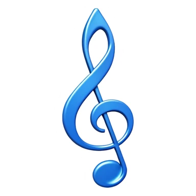 3D blue music icon logo note  no background unique y2k clipart sticker