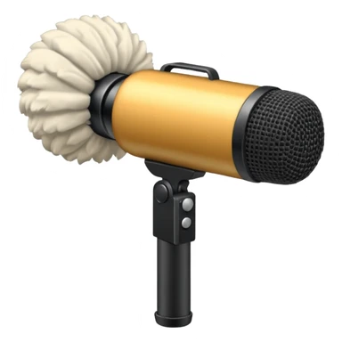 boom fluffy microphone with stick sticker