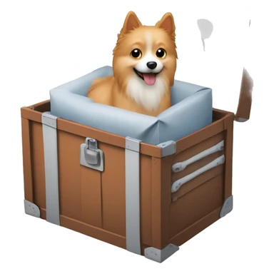 Spitz dog in an airplane transport box sticker