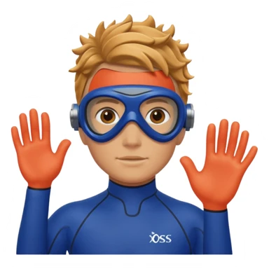 Diver + blue wetsuit,Coral Diver. sticker