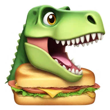 dinosaur eating a sandwich  sticker
