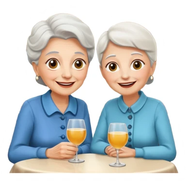 conversación dentro de un restaurant  dos personas y una de las persoans sea una abuela sticker