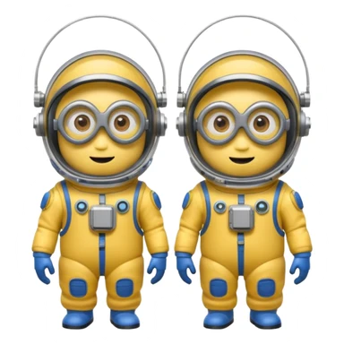 two minions with space suits sticker