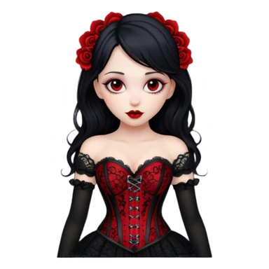goth themed heart with a black lace corset sticker