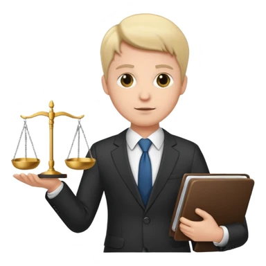 Lawyer holding a scale sticker