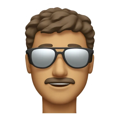 man with mirrored biking sunglasses sticker