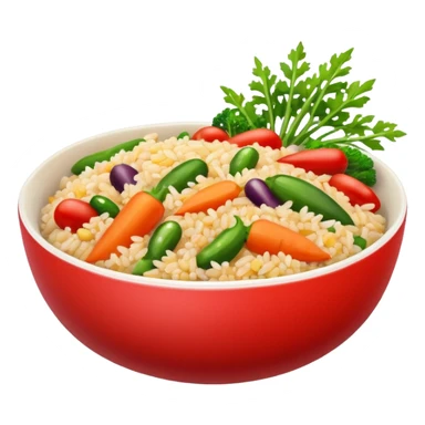 Quinoa Bean glass bowl with rice and vegtables sticker