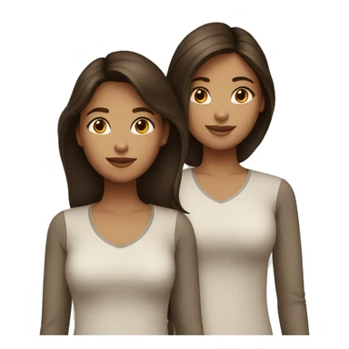 Two sisters both brunette one a little taller than the other.  sticker