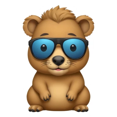 Baby cappybara with sunglasses sticker