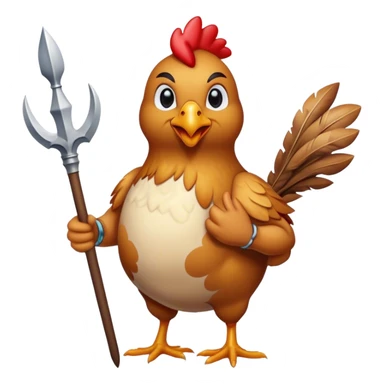 chicken with a hawaiian spear sticker
