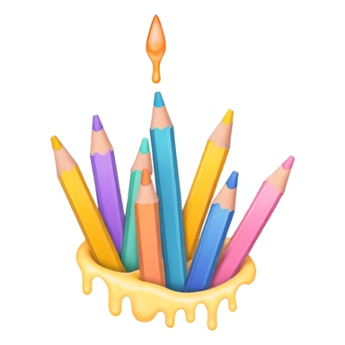 pastel melted pencil sticker