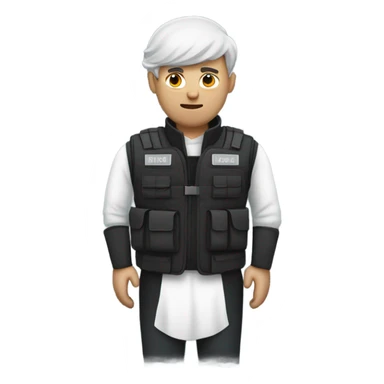 man standing full body with stab vest  sticker