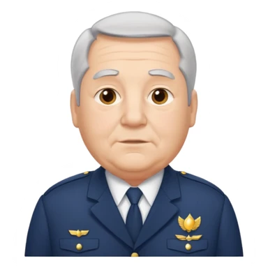 Older Male: gray hair at sides, slight wrinkles, wearing uniform, lightly obesity sticker