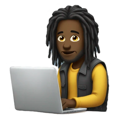 Black-guy-with-dreads-sitting-down-on-chair facing-right-handsided -focused-on-laptop-computer- sticker