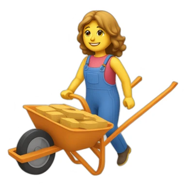 Manuelle  with a wheelbarrow and bricks sticker