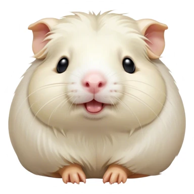 Cinematic Cute Yawning White Guinea Pig Portrait Emoji, Head tilted slightly with a dramatic, wide-open yawn, revealing a soft, downy white coat with tiny drooping ears, round dark eyes barely open in drowsy contentment, Simplified yet irresistibly adorable features, highly detailed, glowing with a soft, cozy glow, high shine, relaxed yet expressive, stylized with a touch of whimsy, bright and endearing, soft glowing outline, capturing the essence of a sleepy yet affectionate guinea pig, so drowsy it feels like it could stretch right out of the screen and curl up for a nap! sticker