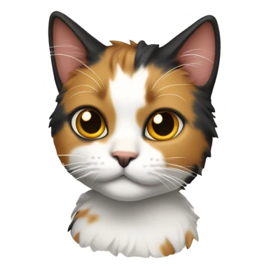 calico cat with a mohawk and band top on sticker