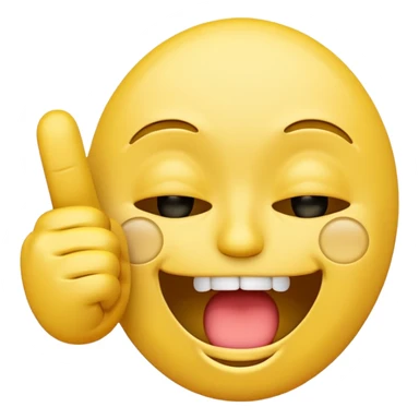 A laughing crying face emoji with a middle finger sticker