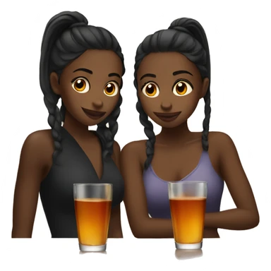 2 girls drinking Hennessy  sticker