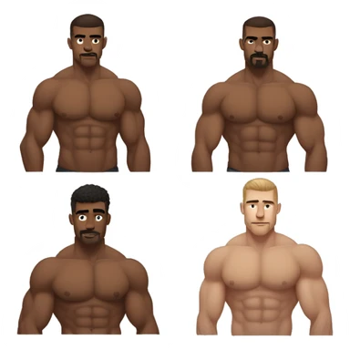White skin, Shirtless, brown hairy chest, Bodybuilder, biceps, high and tight military haircut sticker