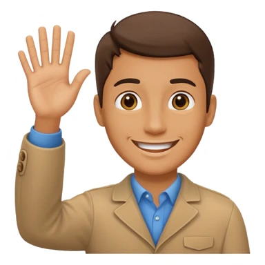 man waving hello sticker