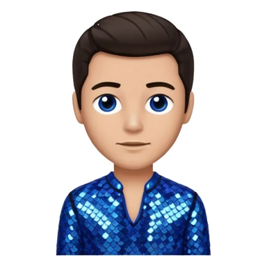 Joseph, father of Jesus from The Bible with dark brown hair, blue sequin outfit sticker