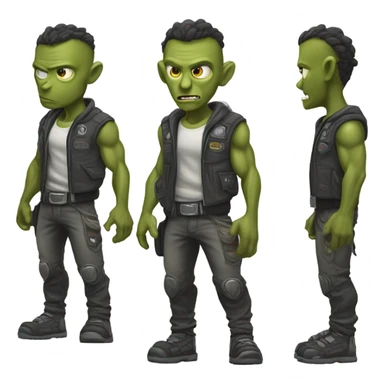 alien thug full, front and back view sticker