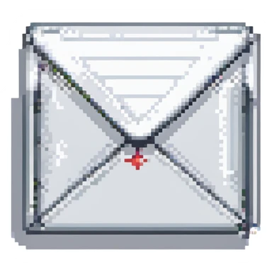 mail symbol in Minecraft pixel art style sticker