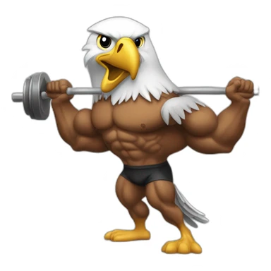 Bodybuilder eagle pumping iron  sticker