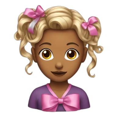 girl with ribbons in hair sticker