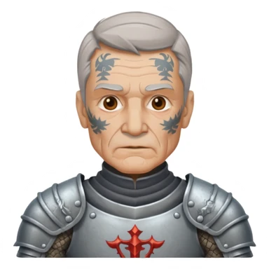 elderly tattooed knight sticker