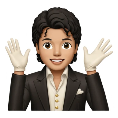 michael jackson is singing with mirco and white glove sticker