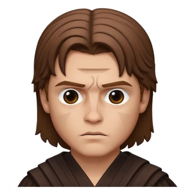 Anakin skywalker with face scar left eye brown hair  sticker