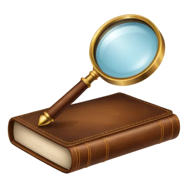 Magnifying glass with a book sticker