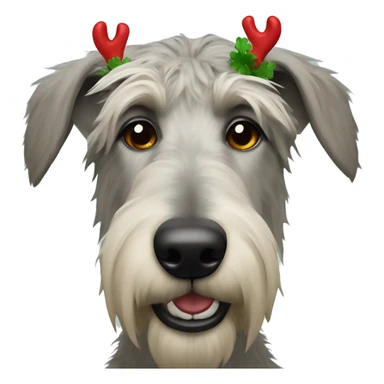  Irish wolfhound dog with reindeer antlers headband sticker