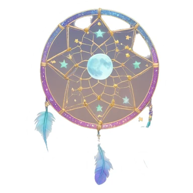 Sparkly moon-and-stars dreamcatcher sticker