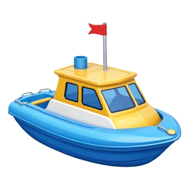 simple plastic toy boat sticker