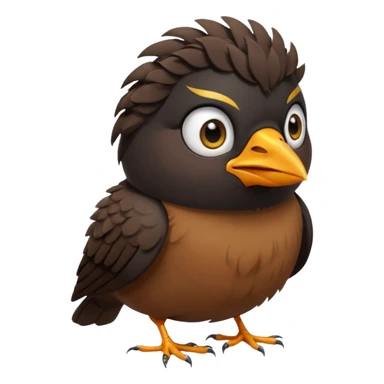 A sad common myna bird cute emoji sticker