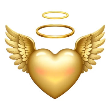 Heart with angel wings and halo sticker