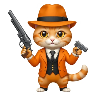 Gangster cat with a gun sticker