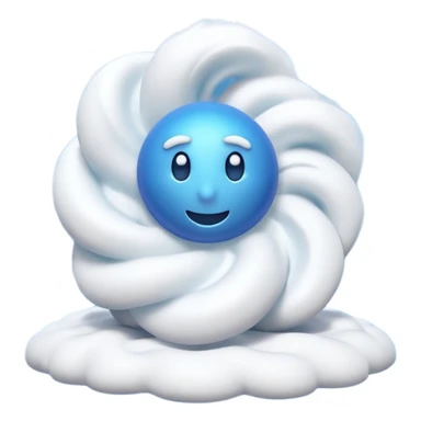 3D render of Blizzard, miniature weather phenomenon, volumetric particle effects, swirling white snow and wind vortex, elemental energy, emoji style, isolated on white background --v 6.0. sticker