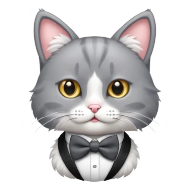 Um gato com lacinho roda sticker