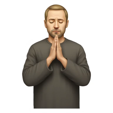russian man prays sticker