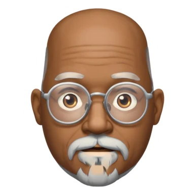 bald headed silver beard black man glasses sticker