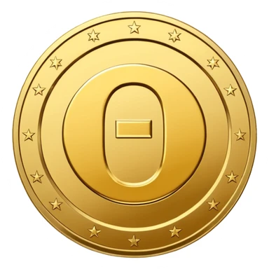 A premium gold coin icon with a clean, modern embossed design-system emblem in the center. No currency symbols. Center symbol: a simplified design-guideline glyph such as a minimal grid,  a C-shaped “credit” monogram, or three aligned dots representing design tokens.   sticker