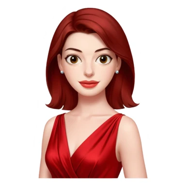 Anne Hathaway in red dress, hot sticker