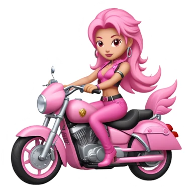 Naga pink naik motor sticker