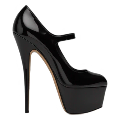 One Black Patent Leather Daffodile Platform Heels sticker